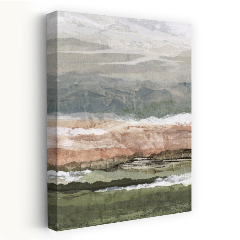 Contemporary Art Abstract Modern Rustic Landscape Nature Wall Art by Lara Eckerman - Wrapped Canvas Print