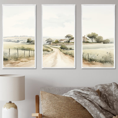 «Countryside Minimal Scenery IV» - ensemble d'art mural imprimé campagne