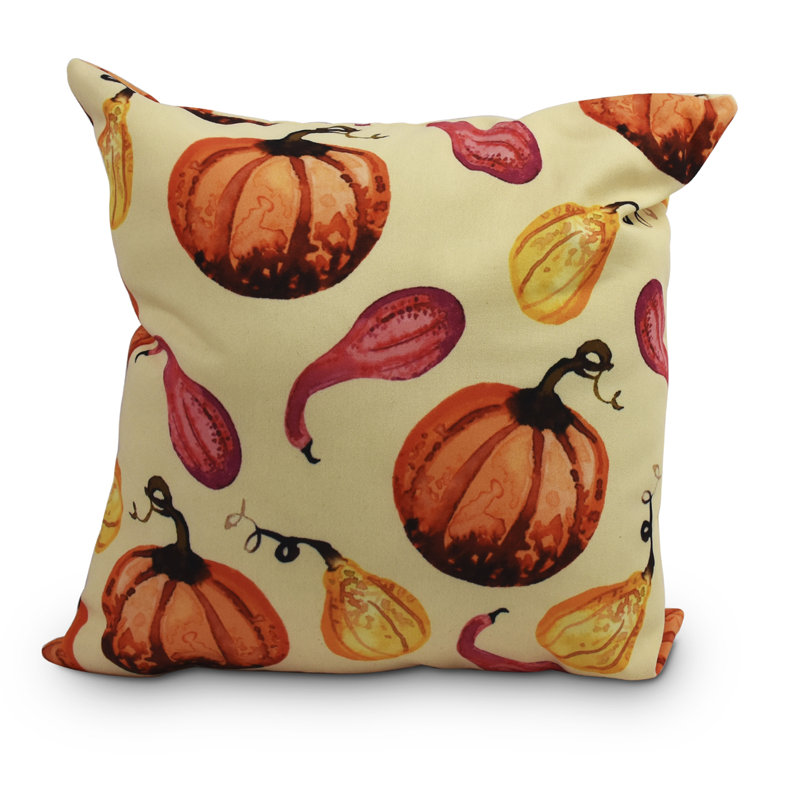 Housse et insert de coussin carré Harvest Gourds Galore, 20 po x 20 po, Jaune clair