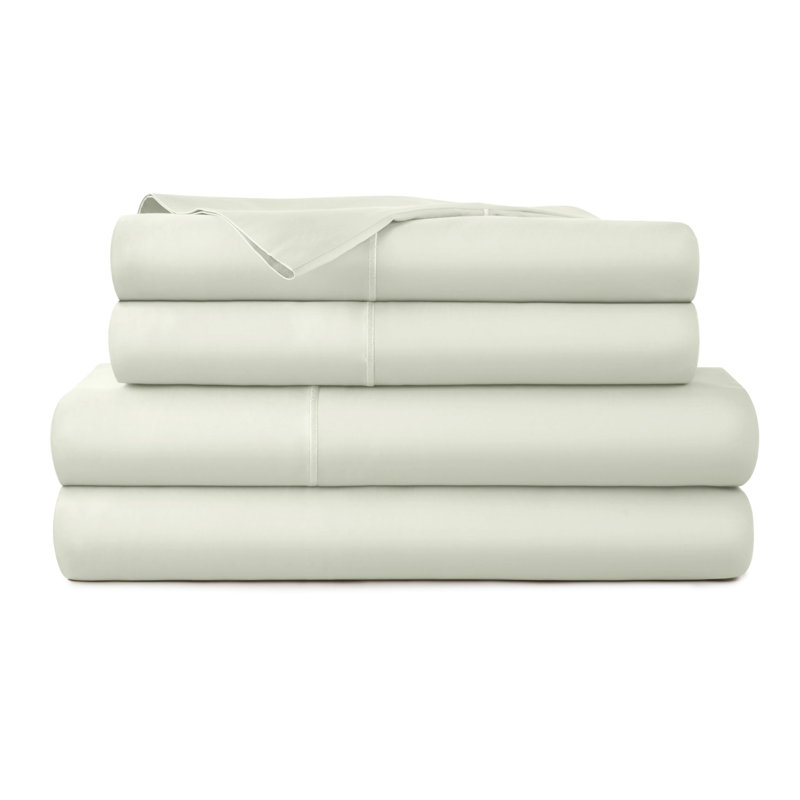 Whisper Organic 100% Organic Cotton Sheets Twin Size - Gots Certified Organic Bed Sheets With Deep Pocket & Breathable And Cozy Sateen Weave Gets Softer With Each Wash - Luxury 3 Piece Set (Twin Pastel Green)