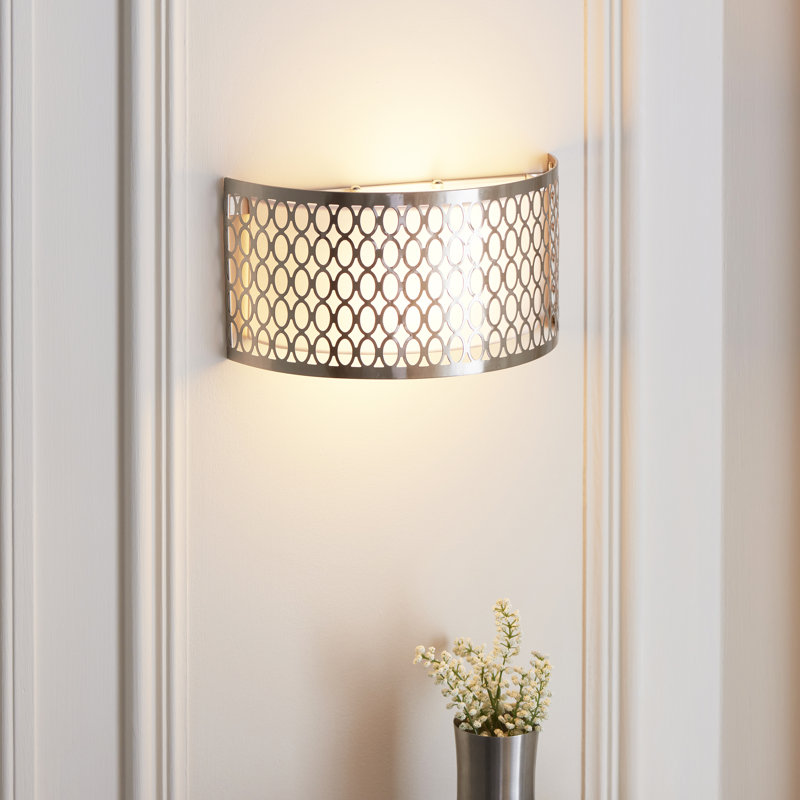 Erika 2 light Wall Light effect plate, Satin Nickel