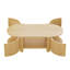 Table basse ovale cannelée avec rangement pour le salon, bois d'hévéa massif, 1 tablette et 2 portes de rangement ouvertes, 47 po-1650468216