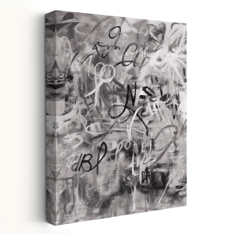 Graffiti contemporain et moderne liberté monochromatique, H 60 po x l 40 po