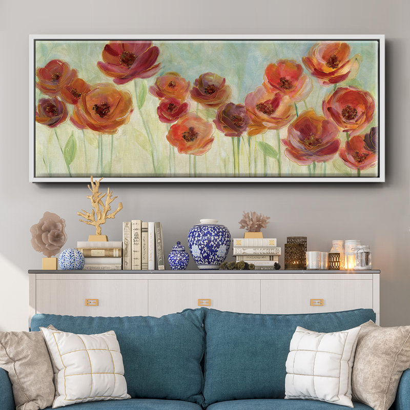Meadow Poppies- Framed Canvas
