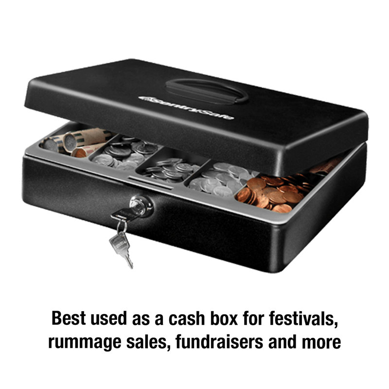 SentrySafe Deluxe Cash Box with Key Lock