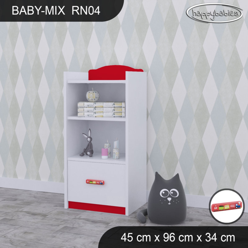 96cm H Kids Cube, White/Red/Orange, 96cm H x 45cm W x 34cm D