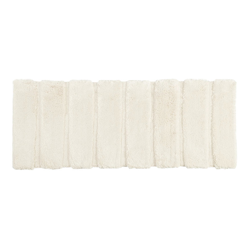 24x58" Bath Rug, 100% , , Stripe, Fade & Stain , Machine Washable , Stripe Design, Sheen, Non-skid Backing