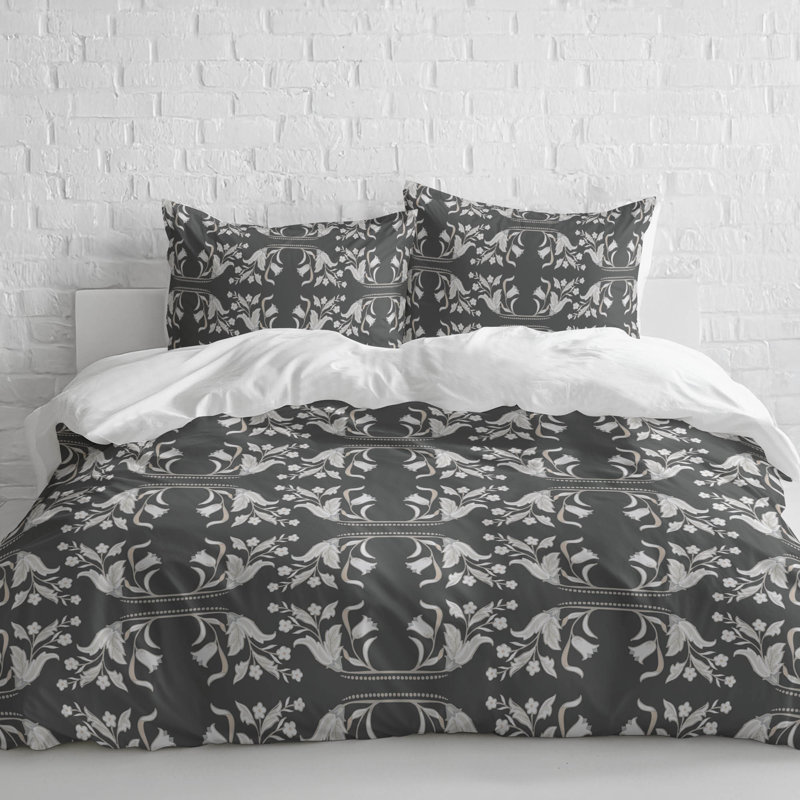 Mira Lightweight Comforter Set, Charcoal, King Comforter + 2 King Pillowcases