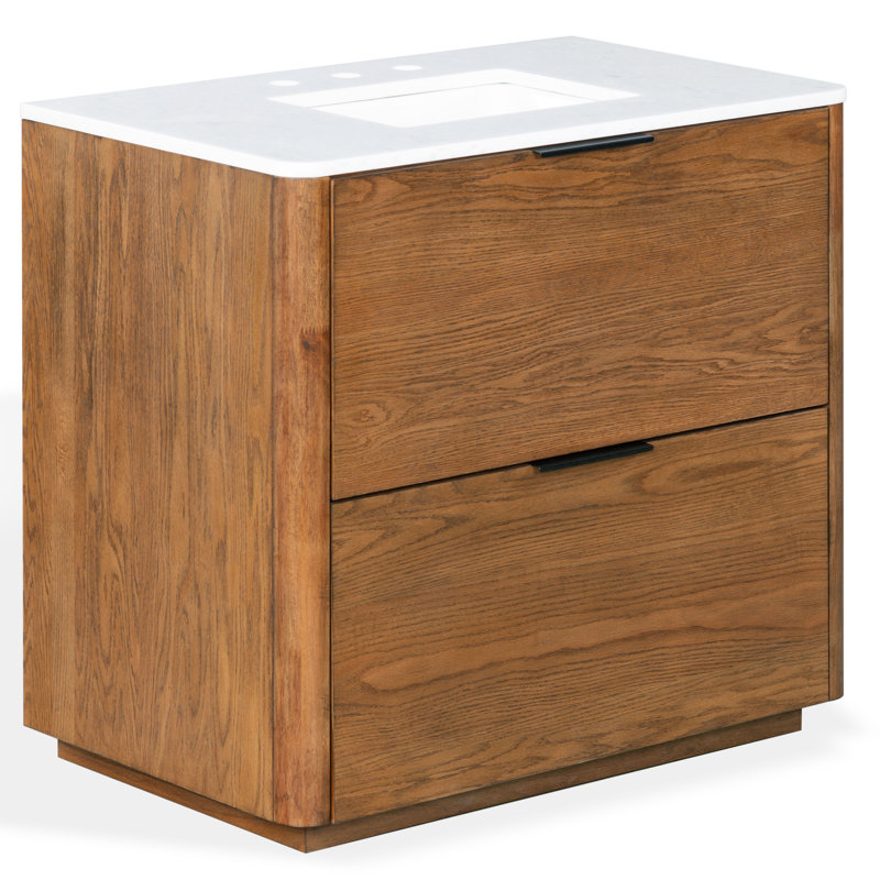 36" Single Sink Tahani Vanity, Medium Oak