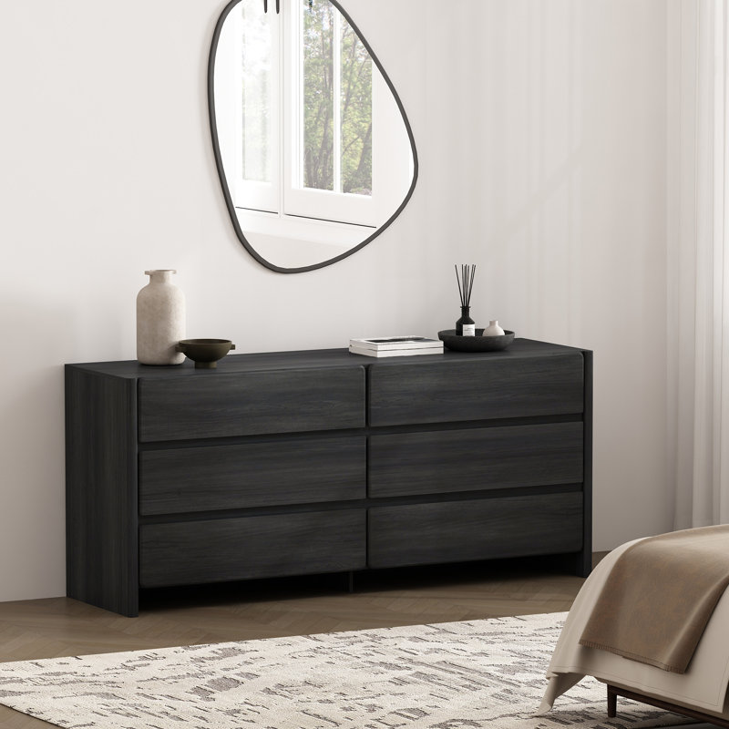 Commode 72 "en gris anthracite Linda (6 tiroirs), Gris anthracite