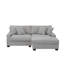 Canapé modulaire 2 pièces en chenille gris avec accoudoirs et coussins décoratifs-698229797-698229795