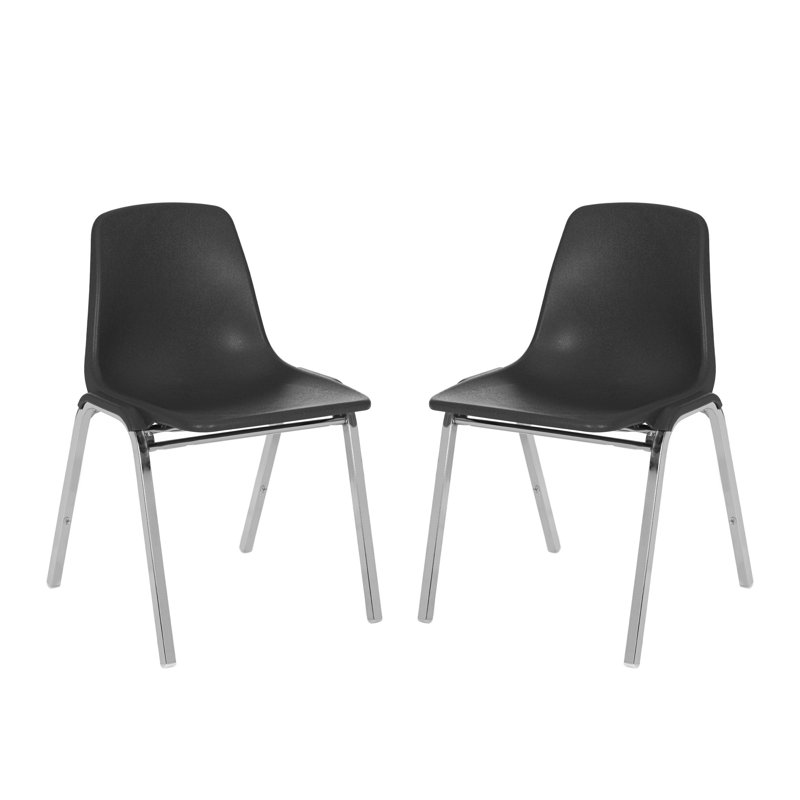 Willa Stack Chair, Pack of 2, Black