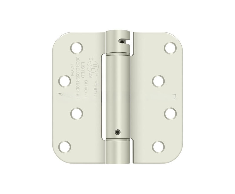 Charnière à ressort Deltana DSH4R5USPW 4 po x 4 po x 5/8 po, homologuée UL en blanc, Couche de fond blanche