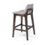 Modern Upholstered Counter Stool With Walnut Base