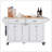 Durable Kitchen Island With Rubberwood Countertop, Spacious Storage, And 5-Wheel Mobility For Enhanced Cooking Convenience-649148248