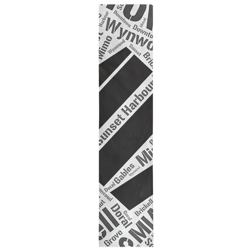 Table Runner, 90" x 16", Black, Miami