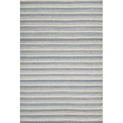 Textures Wool Striped Area Rug in Gray