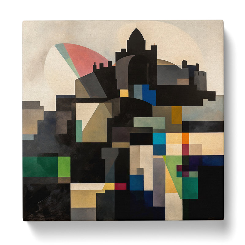 Edinburgh Castle Suprematism - Wrapped Canvas, 35cm H x 35cm W x 3cm D