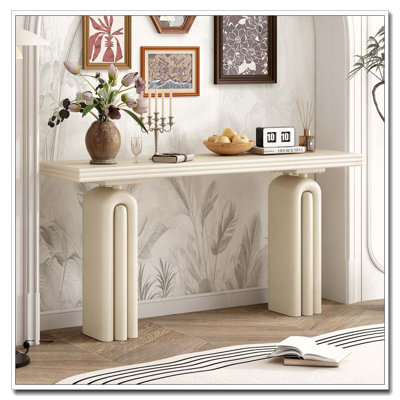 Console élégante et luxueuse en placage d'acacia