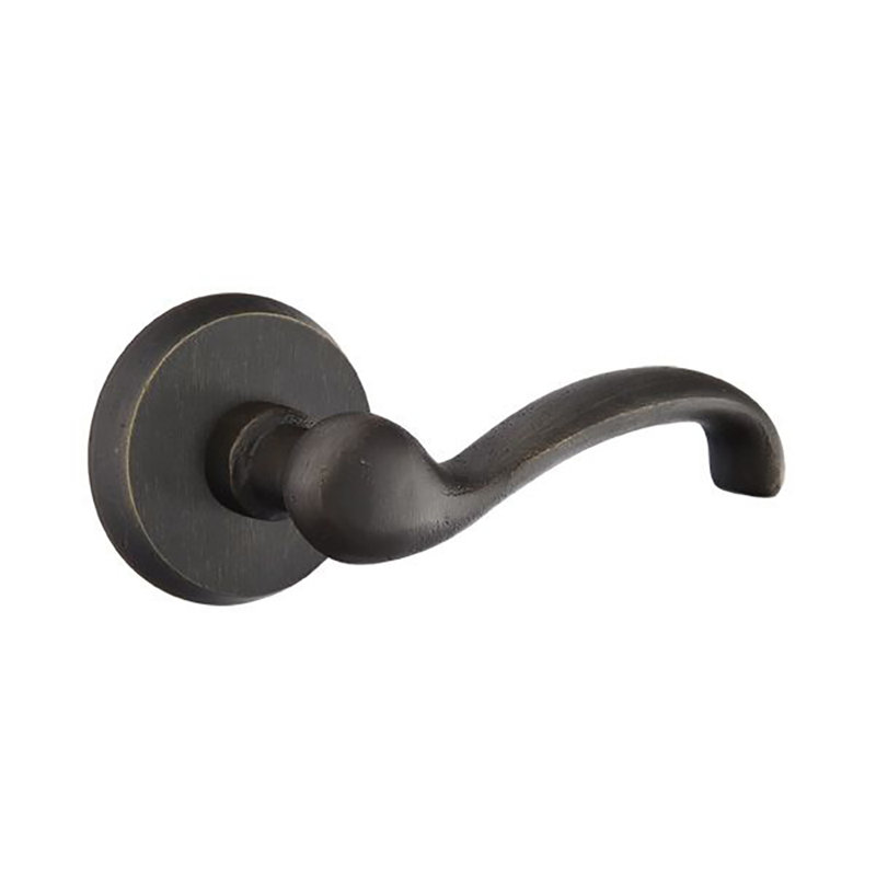 Levier de porte avec rosette Teton, Gauche, Bronze moyen