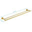 Porte-serviettes 23,6 po en acier inoxydable brossé doré - fixation murale pour salle de bain, chambre à coucher, buanderie et cuisine-2104074858