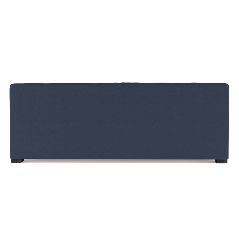 Crosby Slope Arm Sofa, 32.5" H x 108" W x 43" D, Box Weave Linen Blue Print, Ebony