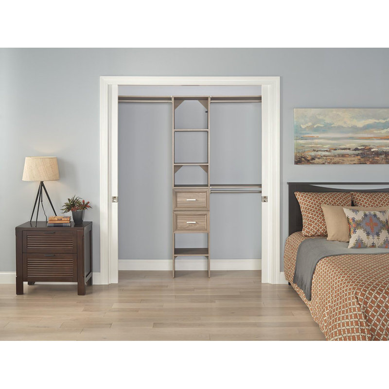 Closet Organizer With Adjustable Shelves, Drawers, And Expandable Rods For Versatile Home Storage