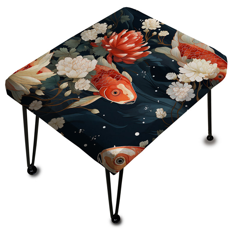 Calm In The Pond Koi Serenity - Repose-pieds rectangulaire japonais