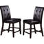 Chaises contemporaines à hauteur de comptoir brun, dossier à manger de 2 sièges modernes,
