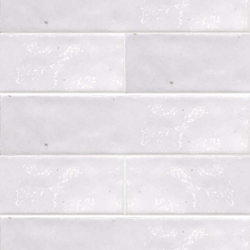Carrelage mural rétro en porcelaine 2X10, Blanc