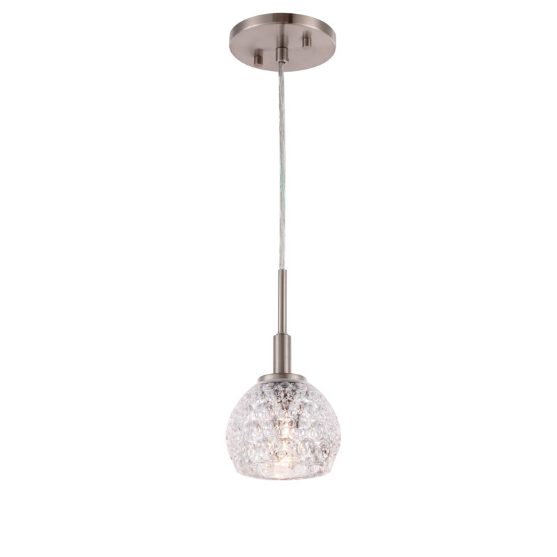 Luminaire suspendu sphère 1 lumière Herr, Mercure, Nickel, Halogène
