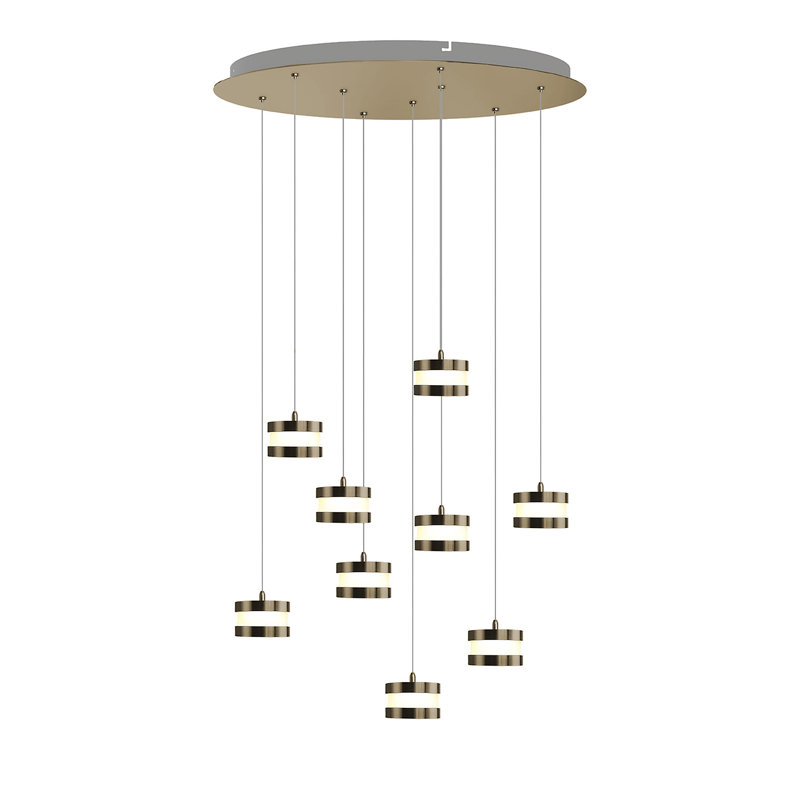 Karter 9 - Light Cluster Pendant, Brushed Brass