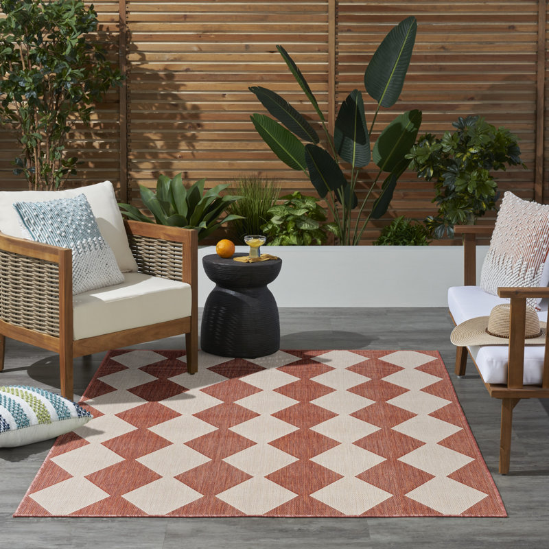 Positano Indoor / Outdoor Rug, Rectangle 4' x 6', Orange