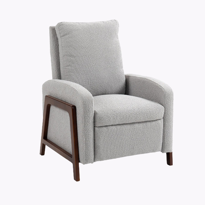 Oana Fabric Upholstered Recliner, Gray