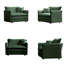 Ensemble de canapé simple avec 2 fauteuils rembourrés en chenille et coussins décoratifs confortables-379590396