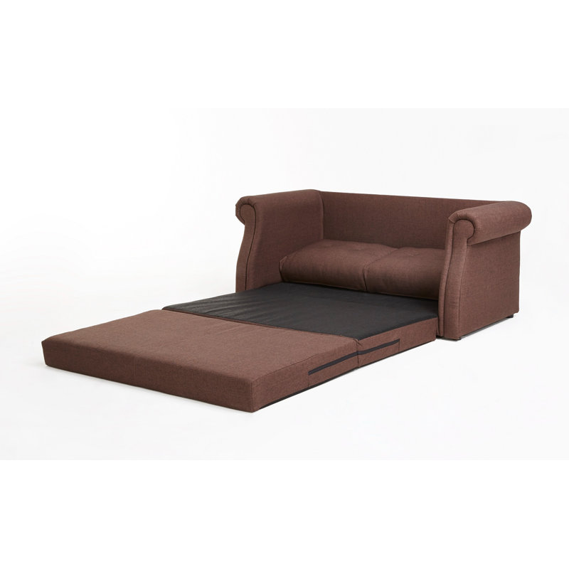 Schaible Upholstered 57.5'' Sleeper Sofa, Light Brown