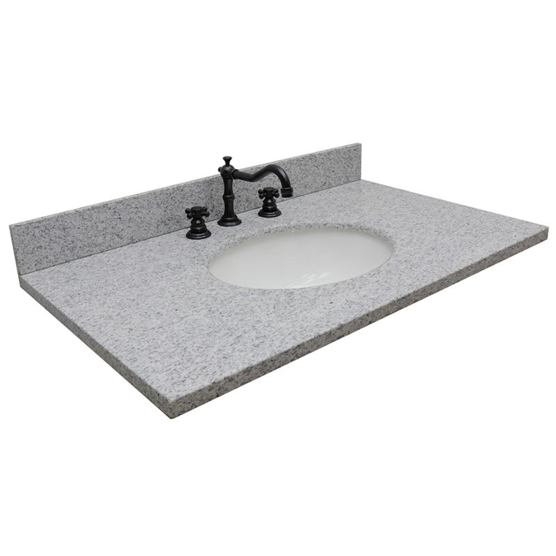 Plateau de meuble-lavabo simple 37 po avec lavabo, Gris