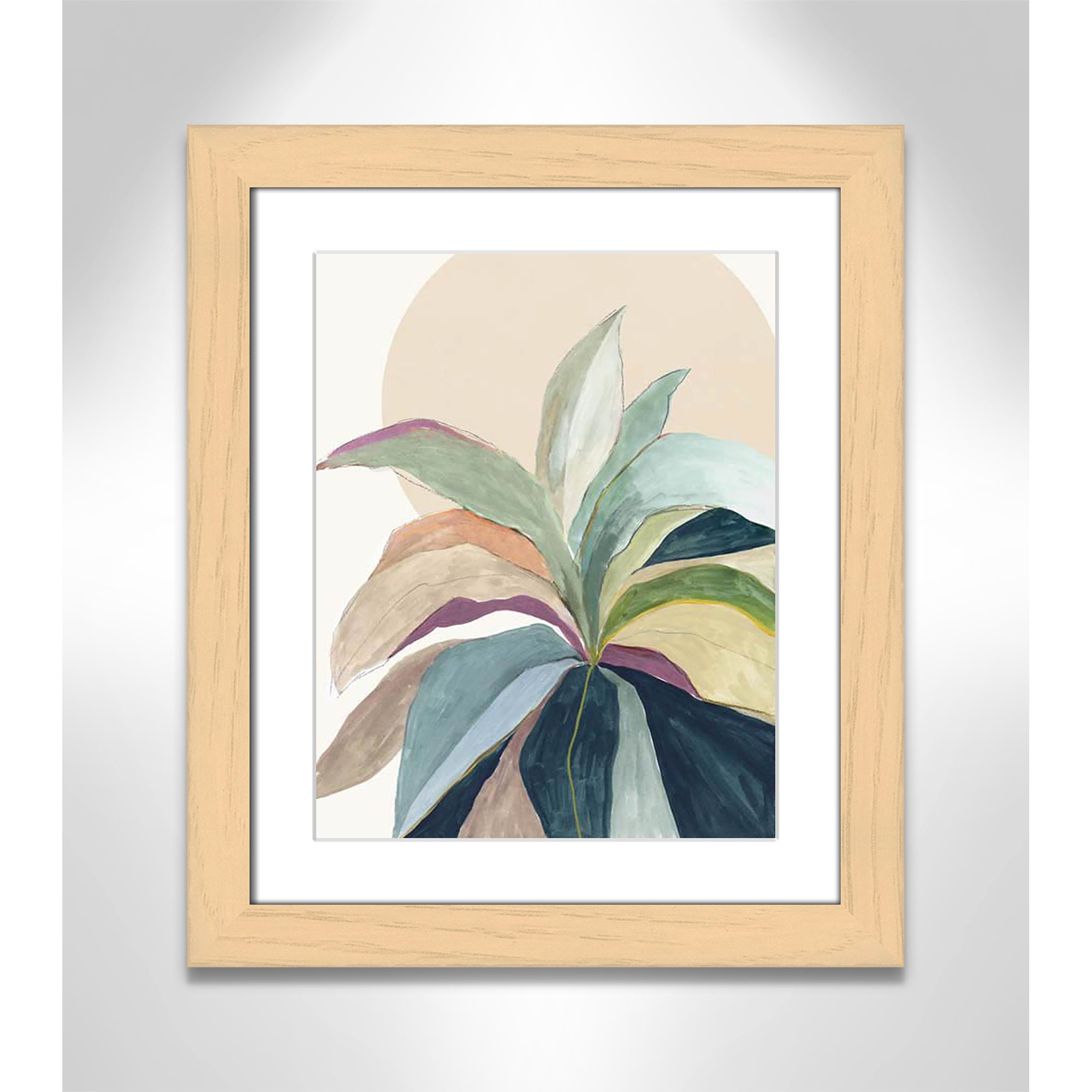 Sherbrooke Sunny Bright Leaves II Framed On Paper by Asia Jensen Print, Natural Cube Frame Matted