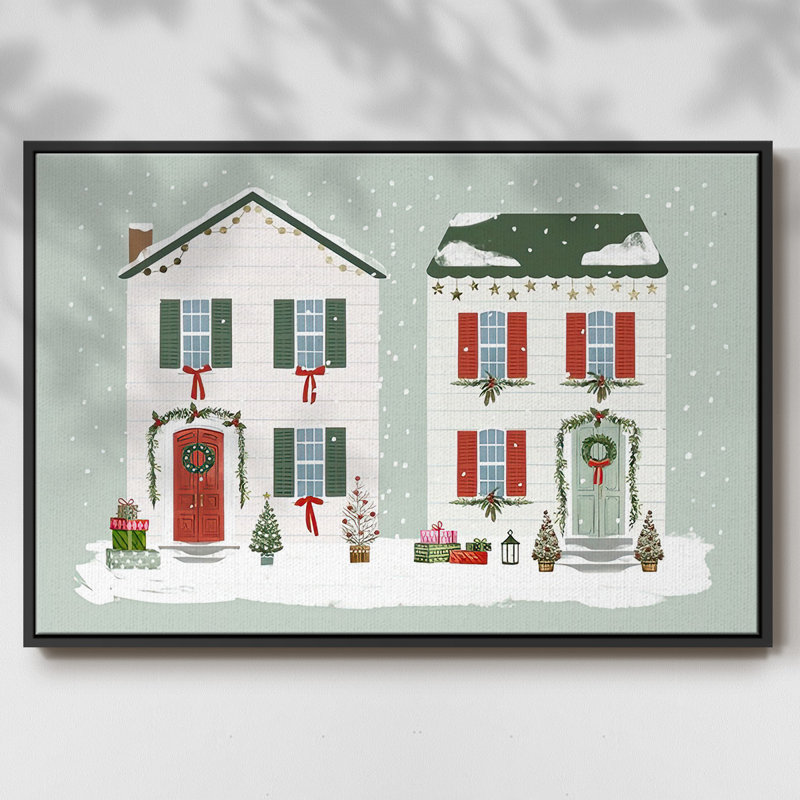 Porte d'entrée festive, collection A, Cadre noir, H 25 po x l 37 po x P 1,5 po