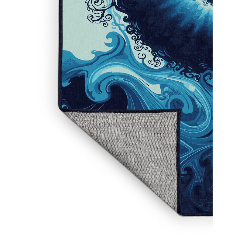Tapis abstrait moderne et contemporain lavable à la machine ovetta Mandelbrot, 5 x 7