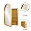 Armoire de salle de bain avec cadre en métal doré mat 24 po x 36 po, avec miroir, tablettes réglables et tablettes encastrées avec rangement pour pharmacie, cadre-1027556446