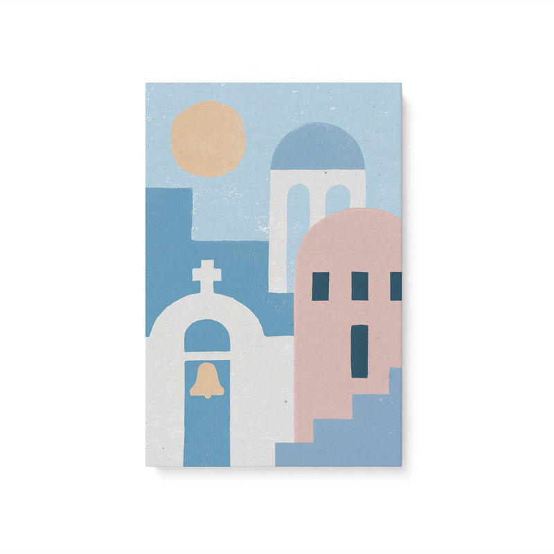 Toile tendue Santorini Sunlit Dreams II, H 12 po x l 8 po