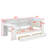 Twin Size Platform Bed With Storage Shelves, Drawers, Charging Station, LED, Desk And Upholstered Headboard-1052548382