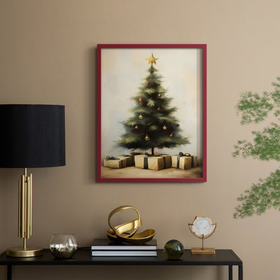 «Christmas Holiday Art», série 2-CXIV, reproduction encadrée - bois massif