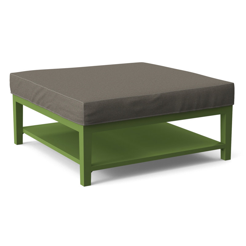 Hammond Square Ottoman, Antique Black Finish, Gray Sugar Performance; 0863-84