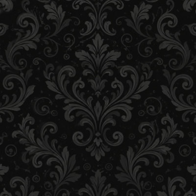 Papier peint auto-adhésif de luxe gothique anthracite l 23,6 "x H 118" Papier auto-adhésif amovible