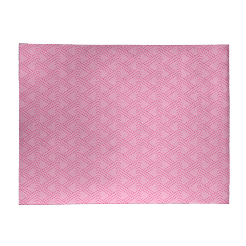 Tapis de zag zone rose monochrome zig, Rectangle 5 pi x 7 pi