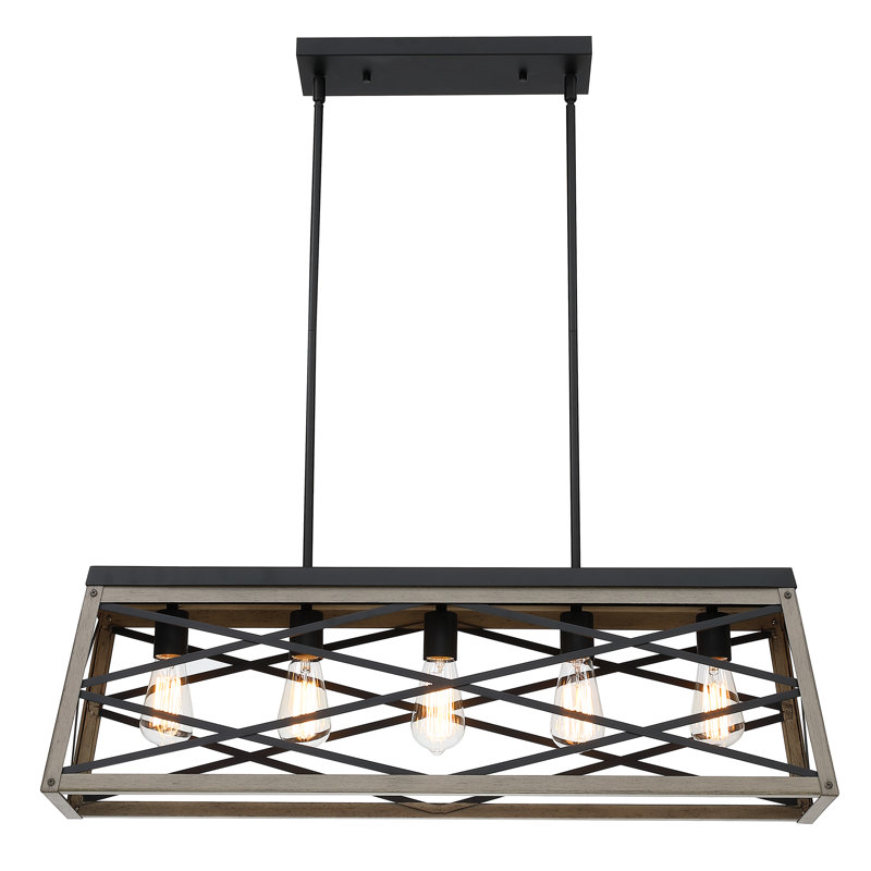 Lisabelle 5 - Light Kitchen Island Pendant, Gray/Black