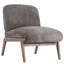 Contemporary Velvet & Solid Wood Accent Chair - Dark Taupe & Walnut-603427058