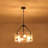 4-Light Modern Dimmable Drum Chandelier with WaterRipple Glass Shades and Adjustable Chain for Dining & Living Room